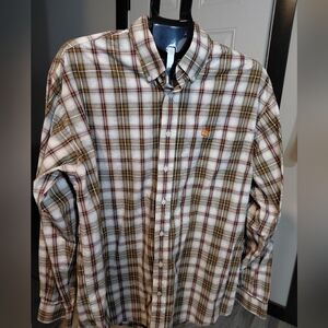 Cinch Men's Multicolor Plaid Western Style Button-Down Shirt SIZE LARGE